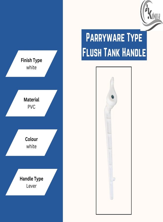KINIK Plastic Toilet Flush Tank Lever Handle | Flush Tank Spare Part for Parryware Type | White WC Flush Handle - Image 5